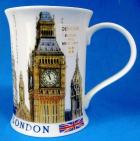 dunoon-tea-mug-london-skyline-big-ben-eros-st-pauls A bone china mug from the Dunoon, featuring Big Ben, along with the statue of Eros in Piccadilly, St Pauls Cathedral.