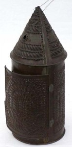 pierced-tin-lantern An example of a late 18th- or early 19th-century pierced-tin lantern.