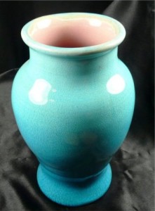 vintage-stephens-pisgah-forest-large-baluster-vase Fabulous turquoise-blue crackle finish baluster-style vase by W.B. Stephen of the Pisgah Pottery Company of North Carolina.
