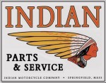 indian-parts-service-tin-sign-metal-motorcycle-signs A third Indian Parts & Service Tin Sign (replica).