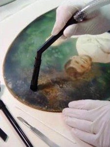 mold 2 In most situations, surface mold can be removed from artwork using a vacuum cleaner that does not exhaust the spores back into the room. A vacuum fitted with the proper filtration system is recommended.