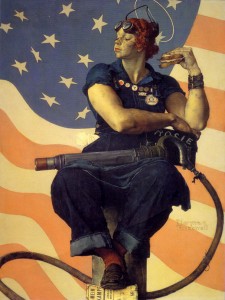 norman-rockwell-rosie-the-riviter "Rosie the Riviter" by Norman Rockwell