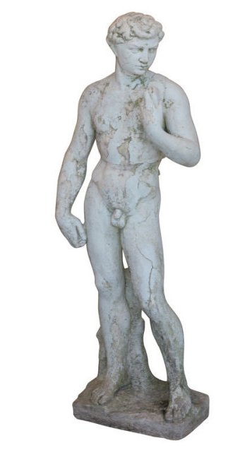 statue-david Winter weather can play havoc on your outdoor statuary. This 19th century plaster cast of a copy of the statue of David is showing sings of weathering. Now, before the leaves start falling, is the time to prepare your outdoor art for the winter.