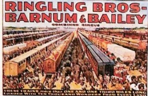 p-25a Ringling Bros. and Barnum & Bailey; Trains more than one a third mile long