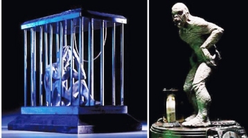 Randy Bowen’s smoking alien & fluekman statues Randy Bowen’s smoking alien & fluekman statues