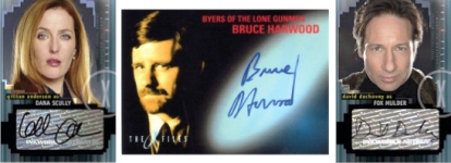 Cards autographed by Gillian Anderson, Bruce Harwood and David Duchovny Cards autographed by Gillian Anderson, Bruce Harwood and David Duchovny