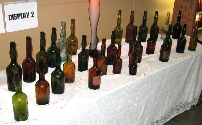 Colored “ladies leg” bitters bottles Colored “ladies leg” bitters bottles