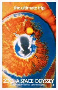 2001-eye The Eye,” created for the 1969 launch of the 70mm version of “2001” features the psychedelic Eye, used primarily for “wild” posting on building sites and bulletin boards.