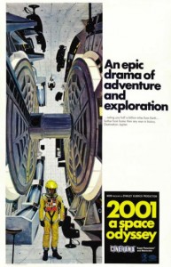 2001-style-c The rarest of “2001: A Space Odyssey” posters is the Style C, depicting the Centrifuge. It was designed specifically for the Cinerama version and was sent only to theaters equipped with the wide screen technology.