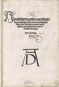 albrechtdurer01 Title page of Durer’s “Vier Bücher von menschlicher”