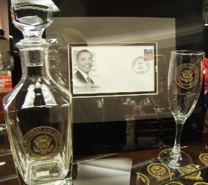 obama-decanter-and-flute Decanter and flute