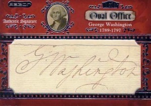 g-washington-sig-in-plastic This card featuring George Washington’s signature from a clipped document was recently on the market for $75,000.