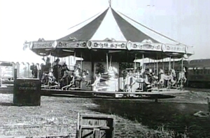 lakeside-merry-go-round-old-1 The original Merry-Go-Round at the Lakeside Amusement Park was located outside. It would eventually be housed in three different buildings since the park opened in 1908.