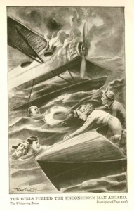 nancy1 Frontispiece for Nancy Drew #14, “The Whispering Statue.” A slick, glossy illustration was used in editions between 1937 and 1943.
