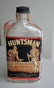 whiskey-advertising-bottle Huntsman Whiskey bottle