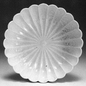 white-porcelain-with-underglaze-pressed-design-1700-1750 White porcelain with underglaze pressed design, 1700-1750. The less the iron content in the glaze, the whiter the piece.
