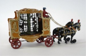 bertoia-lot-9-hubley-revolving-monkey-cage-wagon Hubley revolving monkey cage wagon