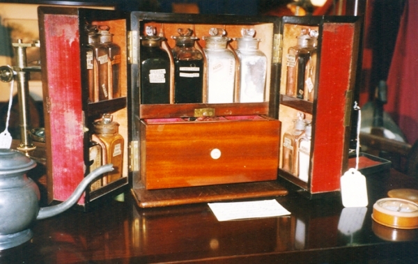 manorhousechest2 Beautiful little apothecary or Manor House chest, designed for the head of household to dispense medicines for common ailments, sold for $2,800 at Jekyll Island in 2000.