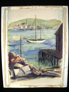 watercolor-painting-harbor-scene-zv-mathews This unframed watercolor of a harbor scene by Z.V. Mathews sold for $71.50. (Source: Proxibid, Worthopedia Price Guide)