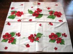 wilendur04 The Begonia pattern is typical of the bright colors found on Wilendur tablecloths. This tablecloth still bears the original paper tag.