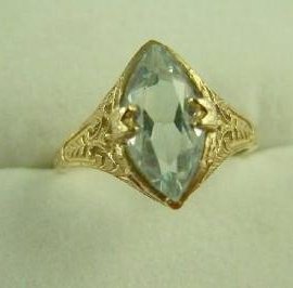 14k-filigree-aquamarine-ring 14K filigree aquamarine ring