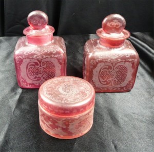antique-bohemian-glass-vanity-set Antique Bohemian glass vanity set