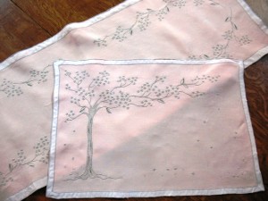 marghab-074 Jacaranda Tree placemat and runner, one of Marghab’s more popular and easier to find patterns.