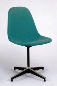 blue-chair This design stems from the ottoman base being used originally as a side chair base, which was only designed to accept boot glides.