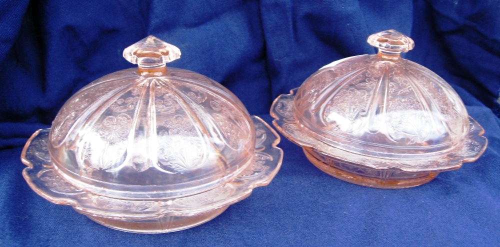 cherry-blossom-i The reproduction Cherry Blossom butter dish is on left—the actual butter dish is on right.