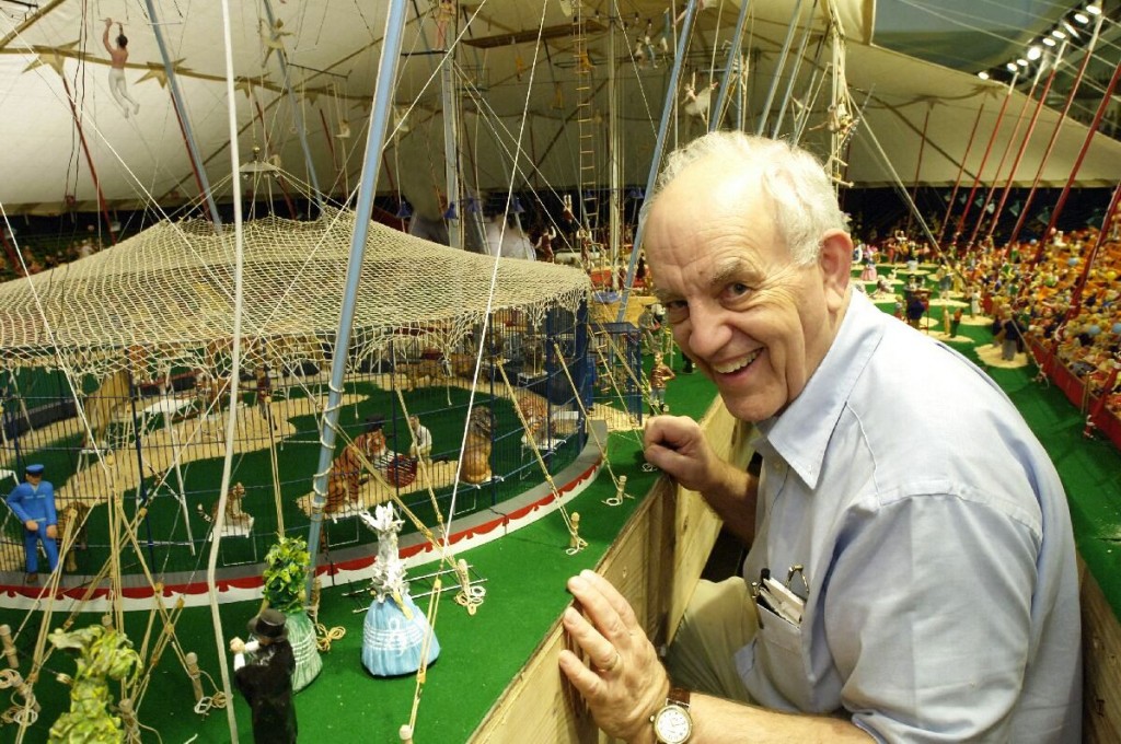 howard-tibbals-in-big-top-2 Howard C. Tibbals and the Howard Bros. Circus model—the largest miniature circus in the world—that has been more than 50 years in the making.