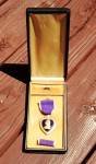 purpleheart Purple Heart medal with ribbon bar and lapel button.