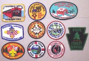 9-boy-scout-paches-1960-70s-maryland-project-soar-bsa A group of Boy Scout patches from the late 1960s thru 1970s from the Mason Dixon Council. Most every boy who was a scout has a collection of patches like this, marking the events he attended while a scout.