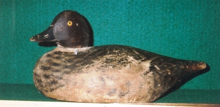 crowell-goldeneye Elmer Crowell female Goldeneye decoy I sold for $900 15 years ago at the Holiday Antique Show in Williamsburg, Va. It is one of his working decoys and in rough shape, with paint rubbed off at the breast. Even so, it’s a lovely decoy.