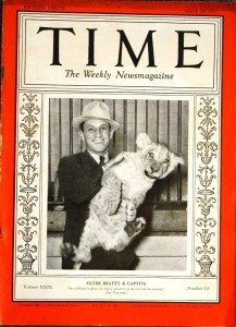 time-clyde-beatty Time” Magazine, March 29, 1937 – Wild Animal Trainer Clyde Beatty.