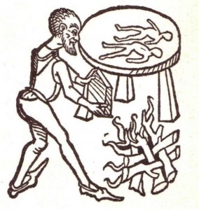 worthpoint-german-dollmaker An early German doll maker depicted at his trade in a 1491 woodcut.