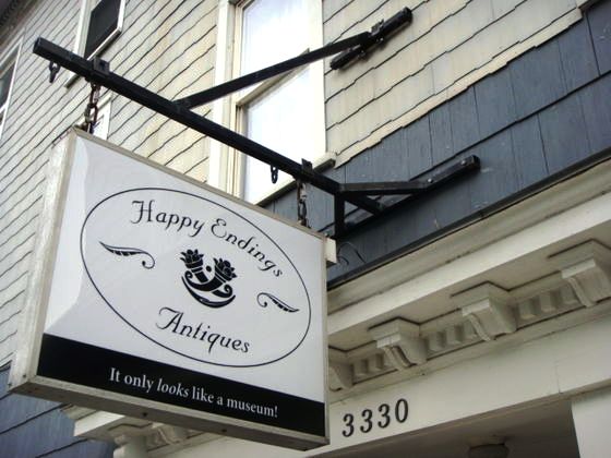 happy-endings-antiques Happy Endings Antiques, in Amenia, N.Y., will sell off its entire collection before shutting its doors after only six months in Business. The owner says combination of factors—chief among them the poor economy—are forcing her to close the shop.