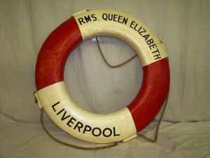 life-ring Genuine life ring from the RMS Queen Elizabeth, from the estate of Ken Schultz.