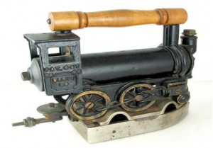 locomotive-iron-1 This locomotive-shaped iron, owned by a WorthPoint member who used WorthPoint’s consignment service to place it in auction, may go for more than $10,000 next month. With almost pristine original paint and pin striping, it is apparent that it was hardly used, if ever.
