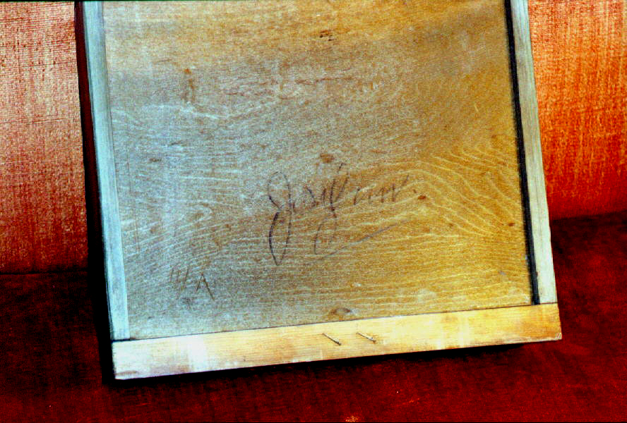 252-09 The signature on this drawer bottom is a good start to establishing a provenance for the piece. But is the signature that of the cabinetmaker, the owner or a hopeful heir? That’s where the fun begins.