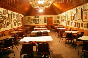 banquet-hall The spacious banquet hall inside Judy's D&G is just one of the many pluses awaiting a winning bidder for the building, while the contents dotting the walls will be sold individually
