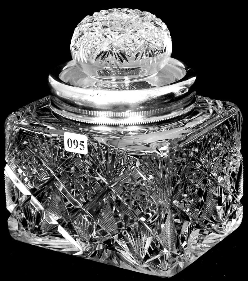 dorflinger-humidor This extremely rare American Brilliant Cut Glass square-shaped humidor in the Marlboro pattern by Dorflinger will be among the items in a multi-collection auction on Sept. 5.
