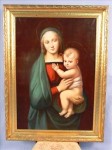 madonna-and-child Original 19th-century oil on canvas painting of Madonna and Child with original gold frame.