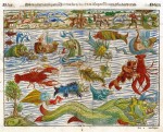 munster This fanciful cartographic curiosity made in 1598 by Sebastian Munster, with sea monsters, will be up for auction.