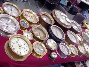 nawcc-01 A collection of clocks on sale at the National Watch & Clock Collectors Association's annual show in Grand Rapids, Mich.