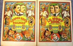 stock-couriers An example of stock graphics provided by courier printers. Notice the two covers in the first image are identical except for the show title and the owner portraits. There's a blank area on the bottom of the covers to imprint the show day, date and location.