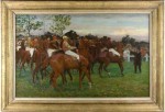 Binet This signed oil-on-linen painting by the French artist Adolphe Binet titled “Les Alezans” realized $23,000.