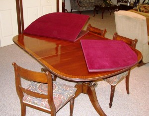 CS102 Custom made table pads have a heat resistant core, a soft “meet the furniture” side and a waterproof upper crust.