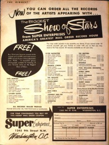 Inside Order Form The record order form offered records by the artists for 89 cents each.