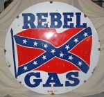 Rebel Gas Tin sign for Rebel Gas