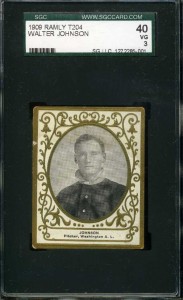Walter Johnson An example of an extremely rare Ramly Tobacco baseball card of pitching legend Walter Johnson (SGC graded 3).